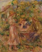 Pierre Auguste Renoir Three Figures in Landscape oil on canvas